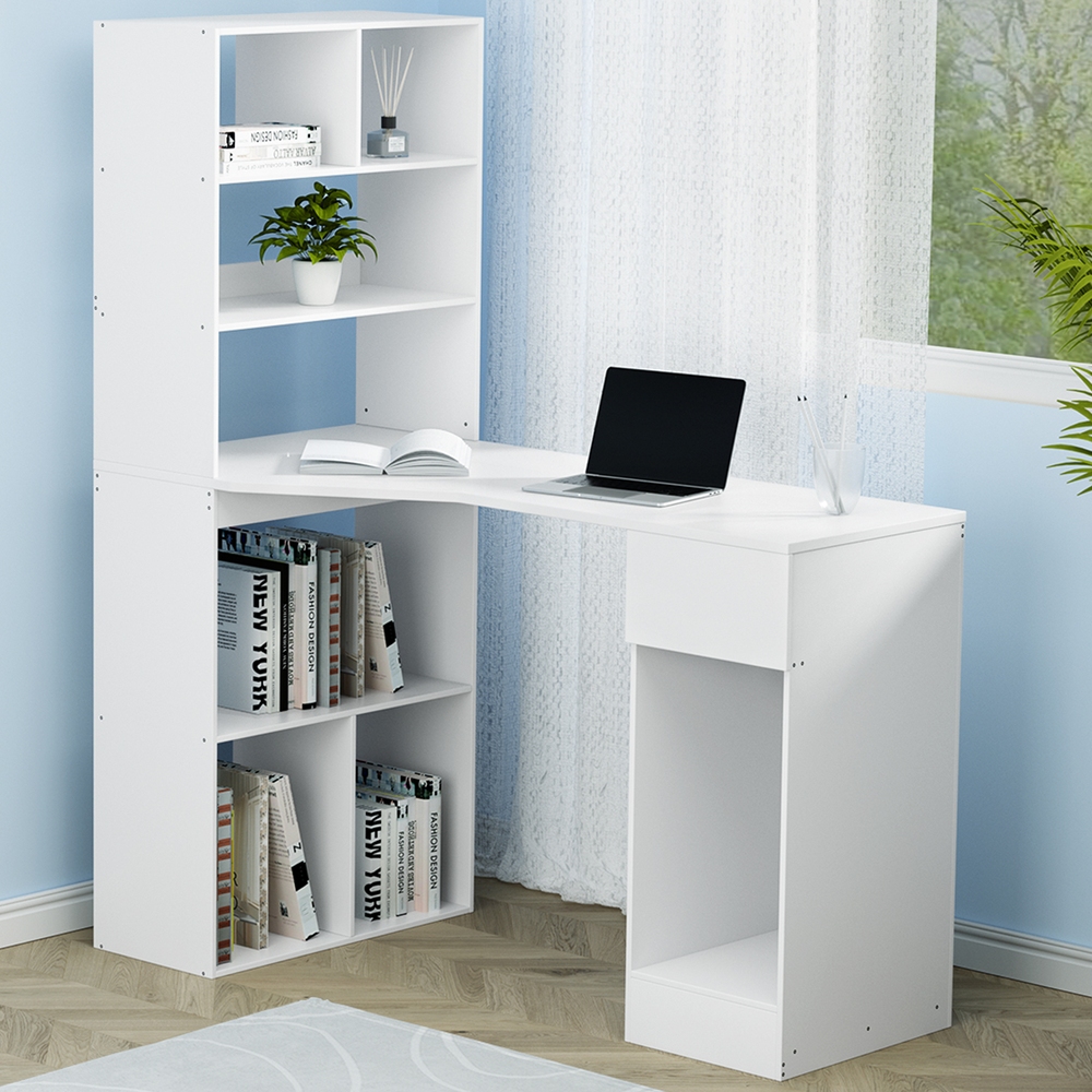 Artiss Corner Computer Desk Home Office Desks Study PC Laptop Table Shelves - Picture 61 of 86