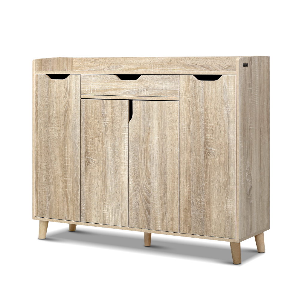 Artiss Shoe Wooden Storage Rack 120cm Cupboard White Organiser