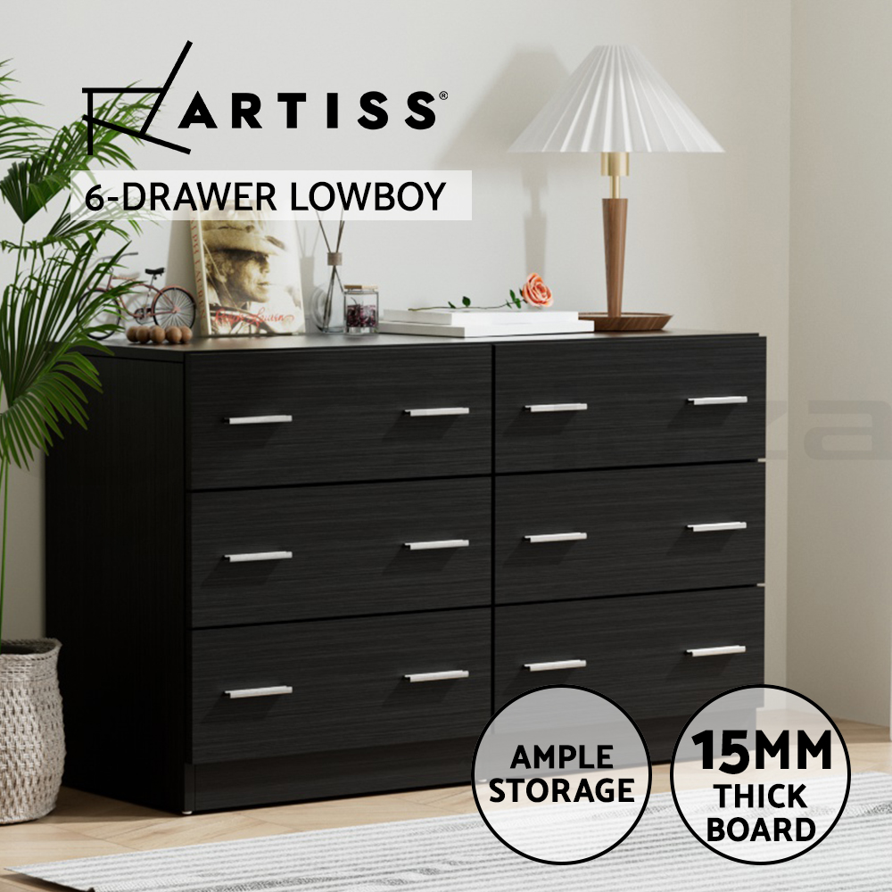 Artiss 6 Chest of Drawers Cabinet Bedside Dresser Table Tallboy Lowboy Storage - Picture 10 of 15