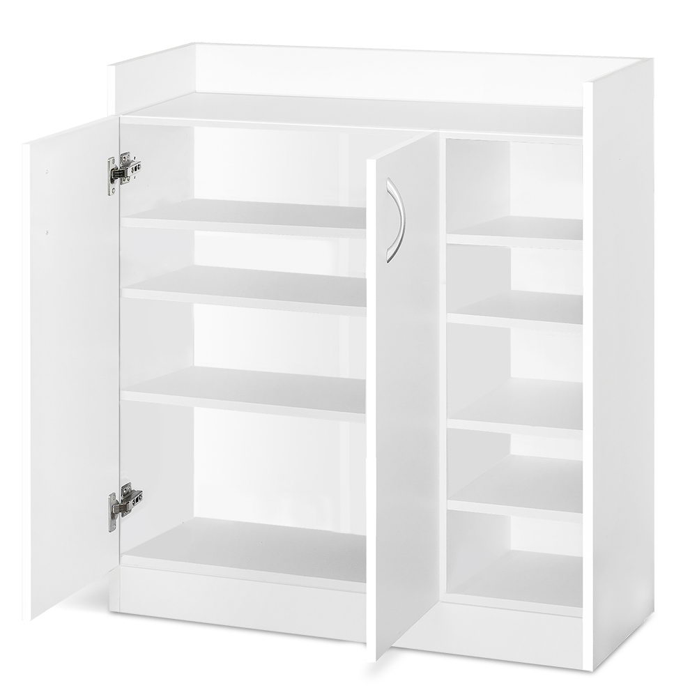 Artiss Shoe Cabinet Wood Storage Rack Shoes Organiser 2 Doors Shelf Cupboard - Picture 26 of 26