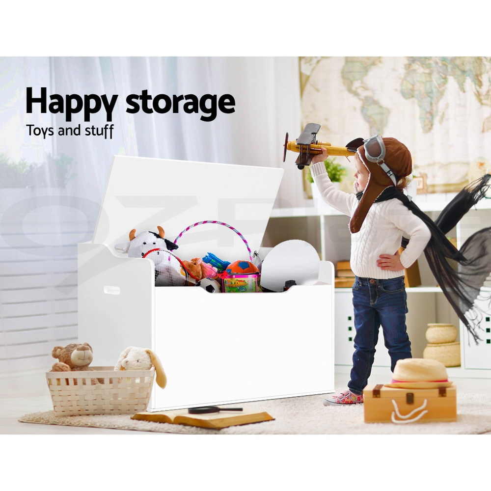 Keezi Kids Toy Box Chest Storage Cabinet Container Children Clothes Organiser - Picture 21 of 31