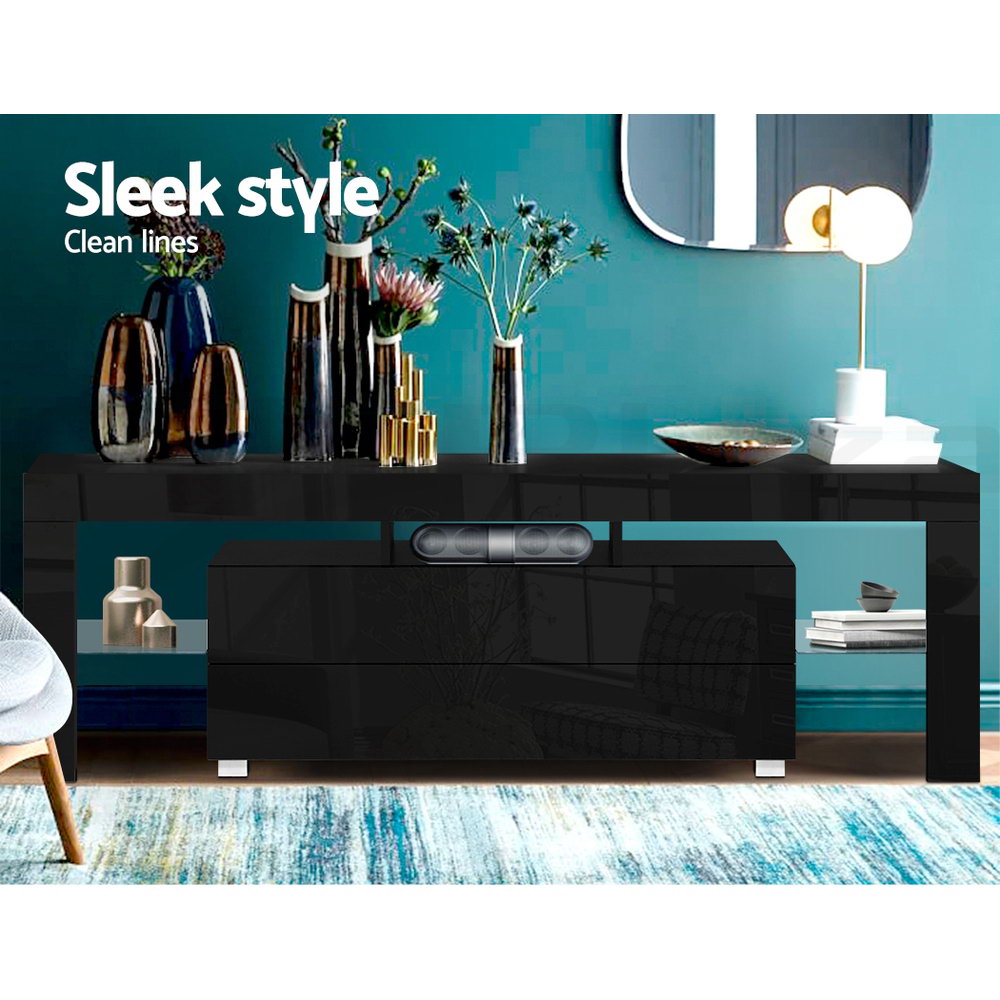 Artiss TV Cabinet Entertainment Unit Stand RGB LED Gloss 130/160/189/200cm - Picture 14 of 20