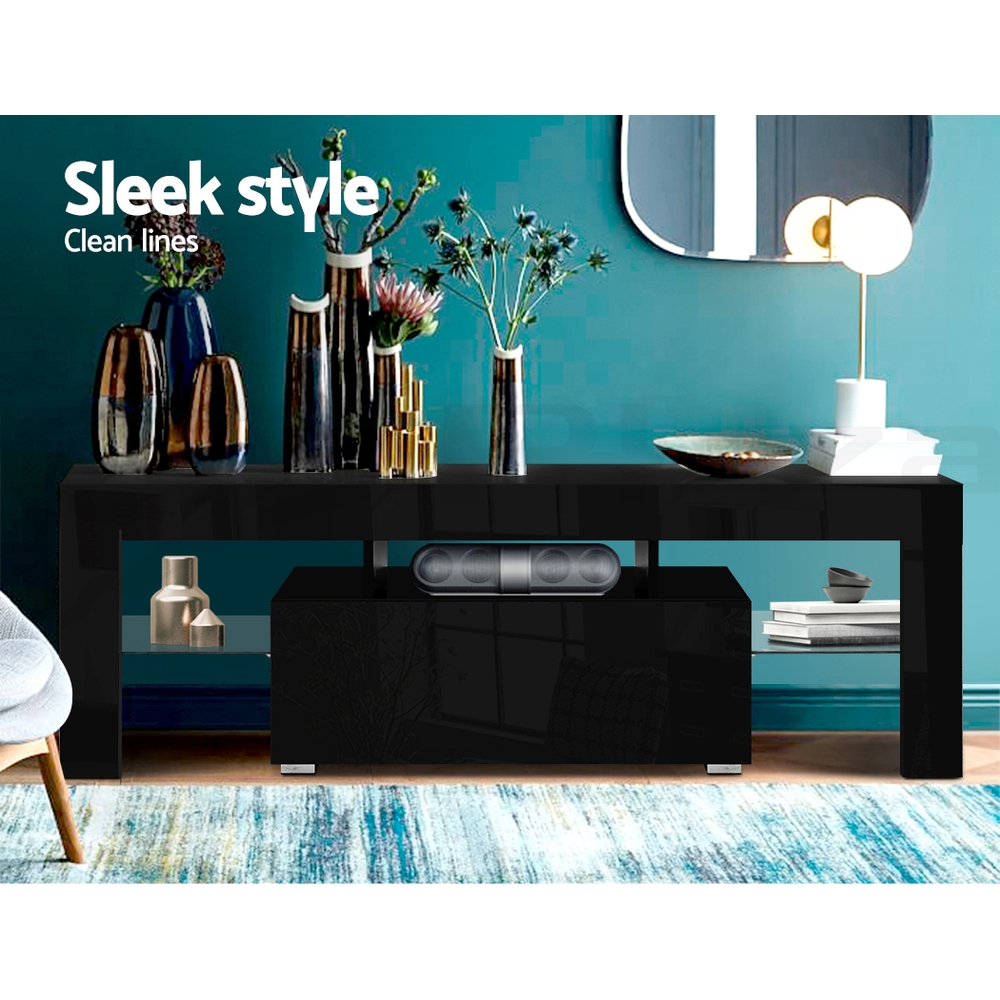 Artiss TV Cabinet Entertainment Unit Stand RGB LED Gloss 130/160/189/200cm - Picture 12 of 20