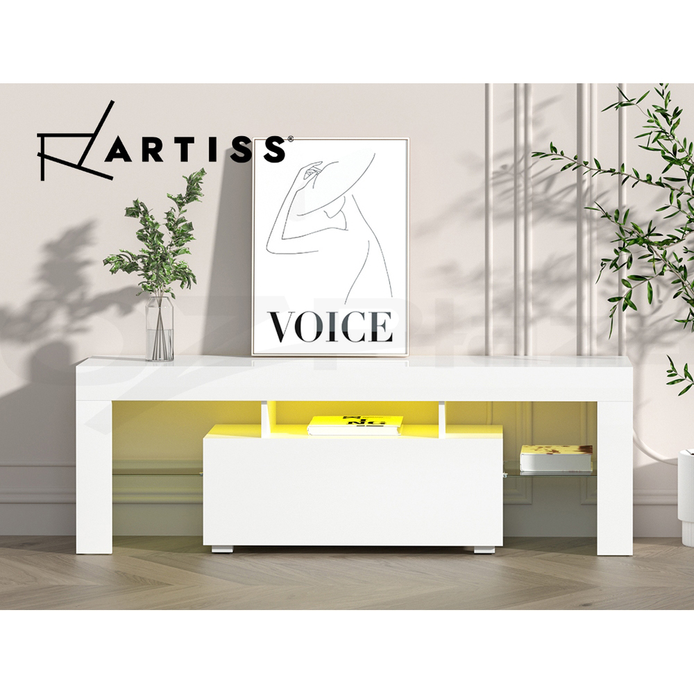 Artiss TV Cabinet Entertainment Unit Stand RGB LED Gloss 130/160/189/200cm - Picture 13 of 20