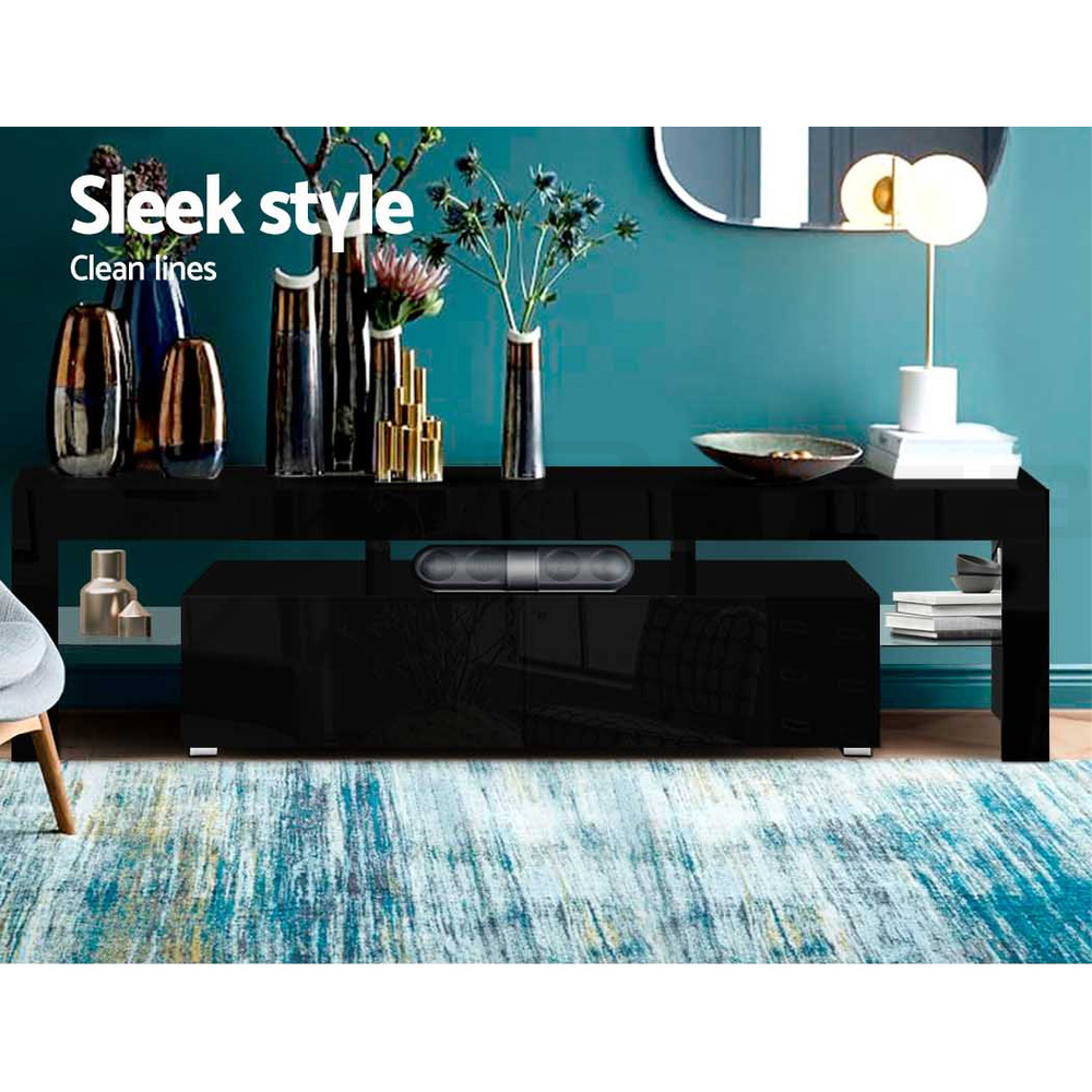 Artiss TV Cabinet Entertainment Unit Stand RGB LED Gloss 130/160/189/200cm - Picture 15 of 20