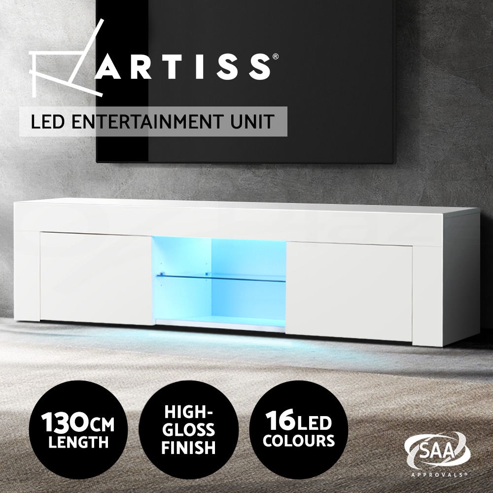 TV Unit Entertainment Unit 130-200cm LED RGB Gloss Storage Cabinet Stand-Artiss - Picture 18 of 36