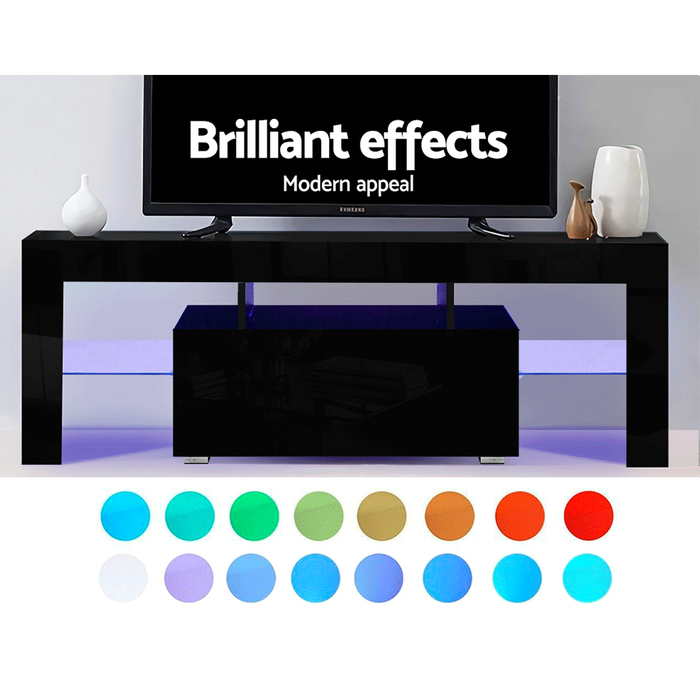 TV Unit Entertainment Unit 130-200cm LED RGB Gloss Storage Cabinet Stand-Artiss - Picture 13 of 36