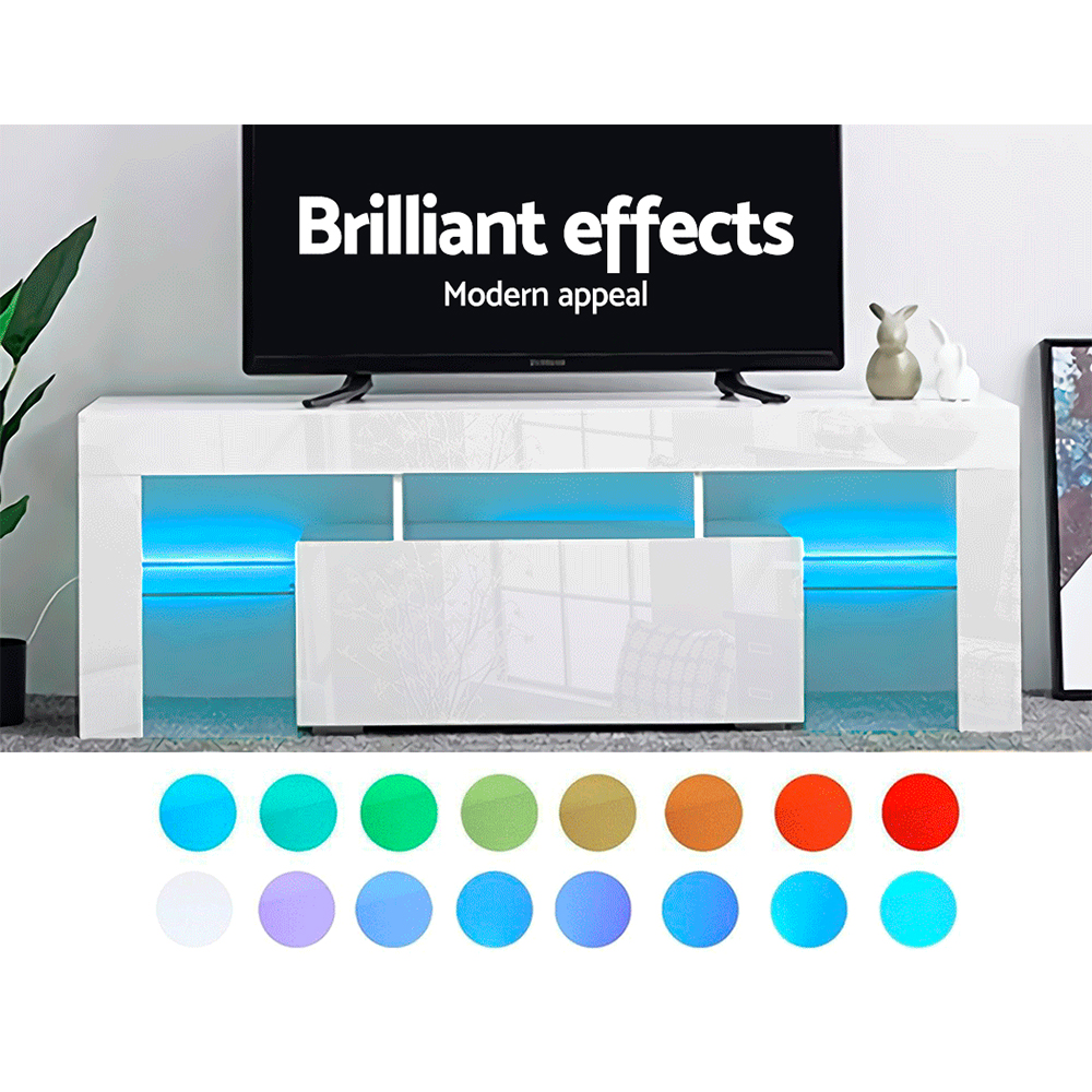 TV Unit Entertainment Unit 130-200cm LED RGB Gloss Storage Cabinet Stand-Artiss - Picture 15 of 36