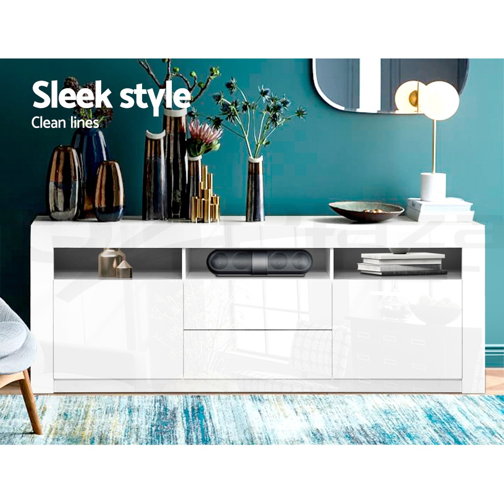 TV Unit Entertainment Unit 130-200cm LED RGB Gloss Storage Cabinet Stand-Artiss - Picture 32 of 36