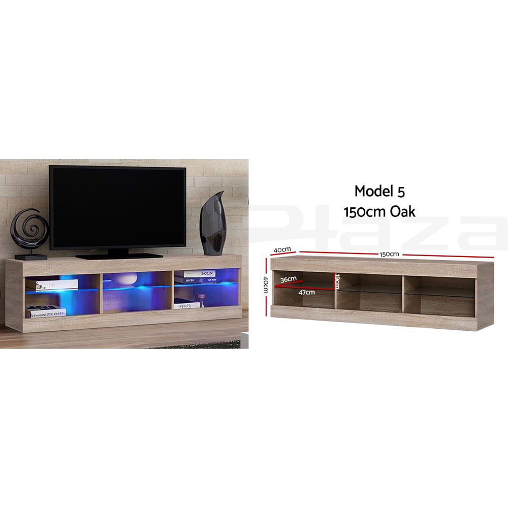 TV Unit Entertainment Unit 130-200cm LED RGB Gloss Storage Cabinet Stand-Artiss - Picture 30 of 36