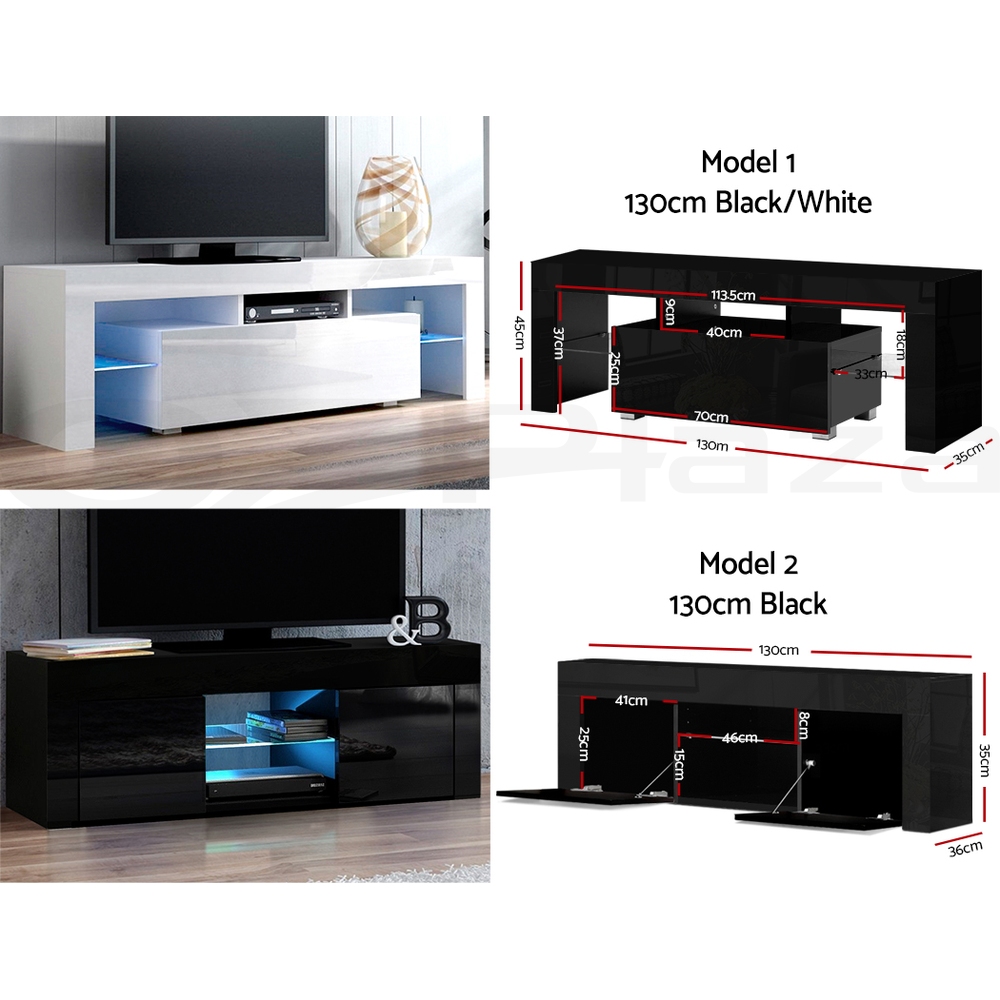 TV Unit Entertainment Unit 130-200cm LED RGB Gloss Storage Cabinet Stand-Artiss - Picture 36 of 36