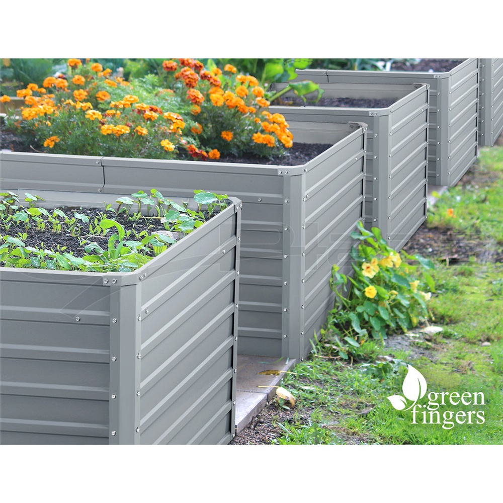 Greenfingers Garden Bed 7 Sizes Galvanised Steel Raised Planter Square