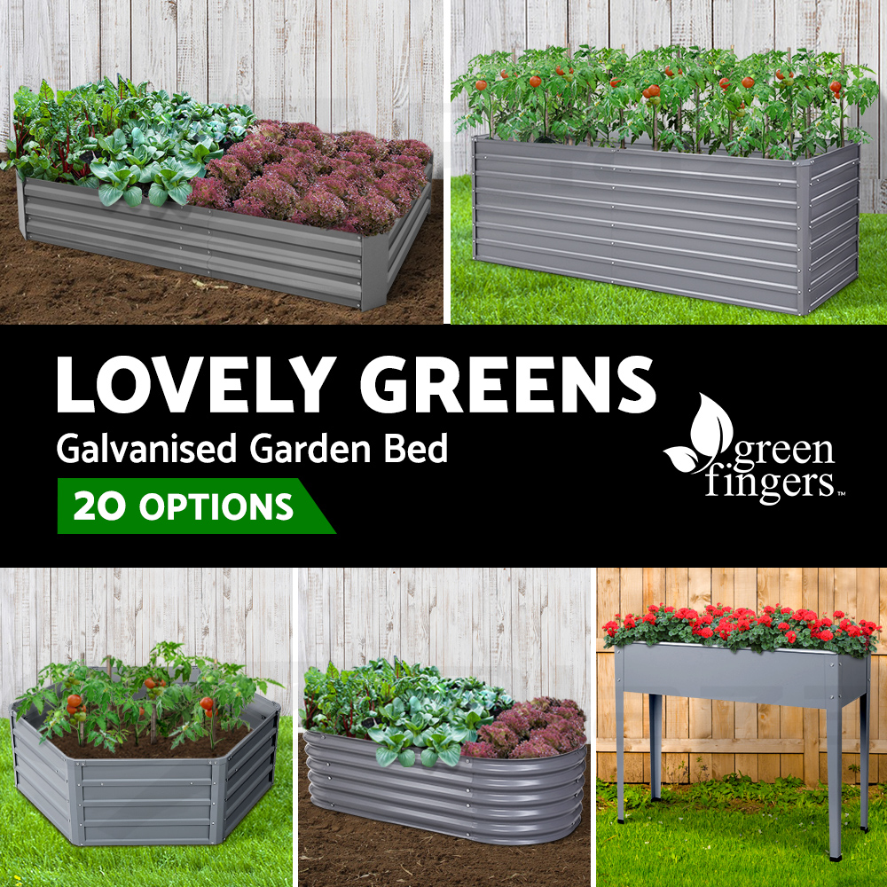 Green Fingers Garden Bed 20 Sizes Galvanised Steel Raised Planter Square X1/X2 - Picture 12 of 121