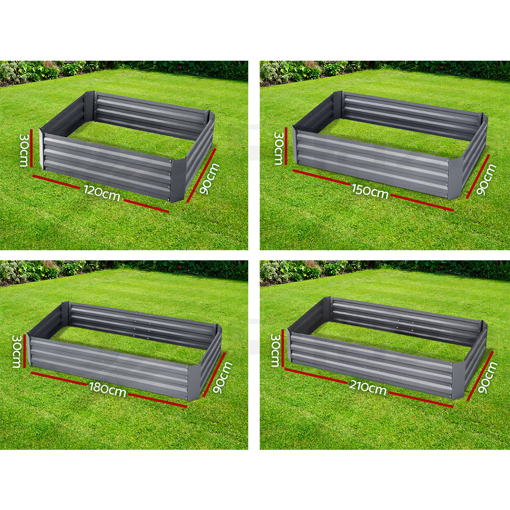 Green Fingers Garden Bed 20 Sizes Galvanised Steel Raised Planter Square X1/X2 - Picture 14 of 121