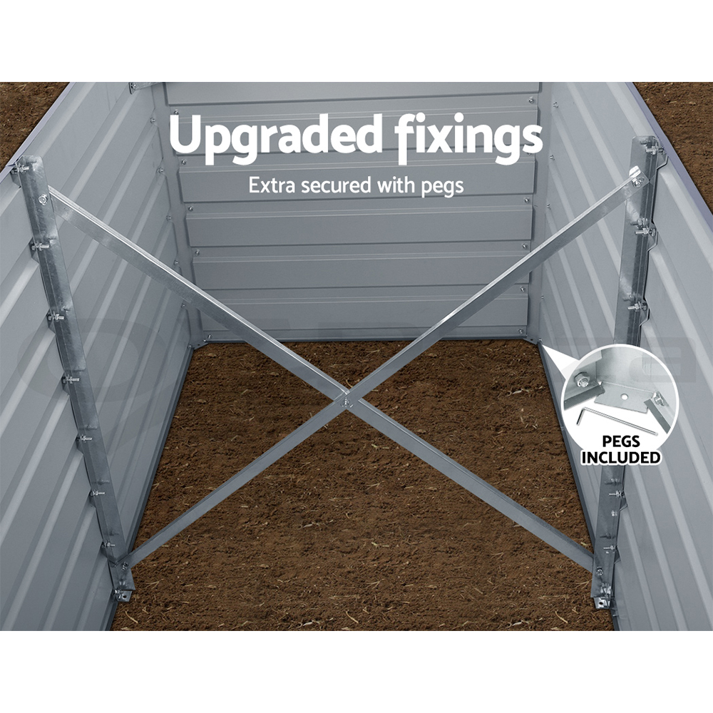 Green Fingers Garden Bed 20 Sizes Galvanised Steel Raised Planter Square X1/X2 - Picture 16 of 121
