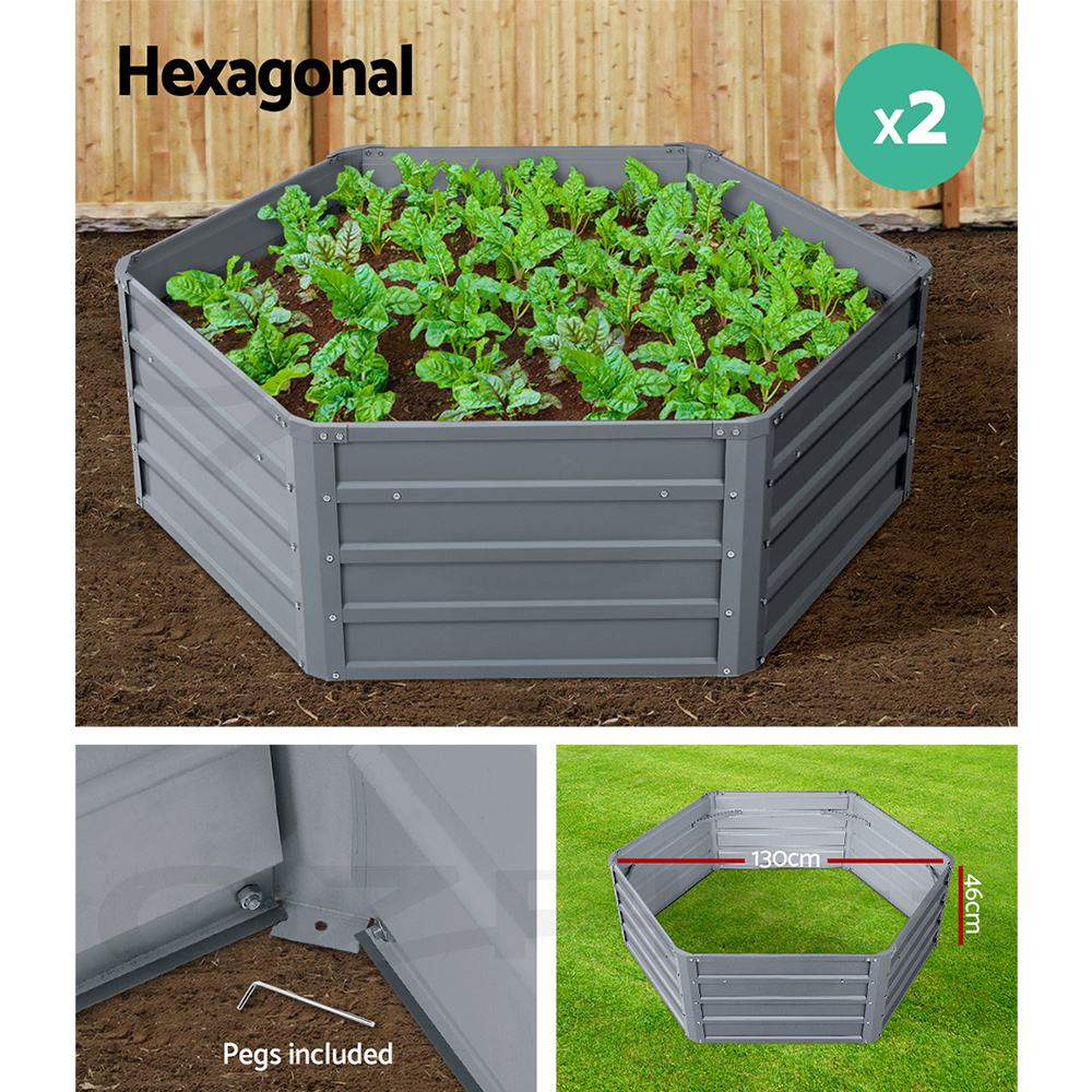 Green Fingers Garden Bed 20 Sizes Galvanised Steel Raised Planter Square X1/X2 - Picture 19 of 121