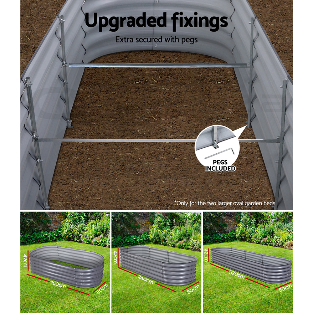 Green Fingers Garden Bed 20 Sizes Galvanised Steel Raised Planter Square X1/X2 - Picture 22 of 121
