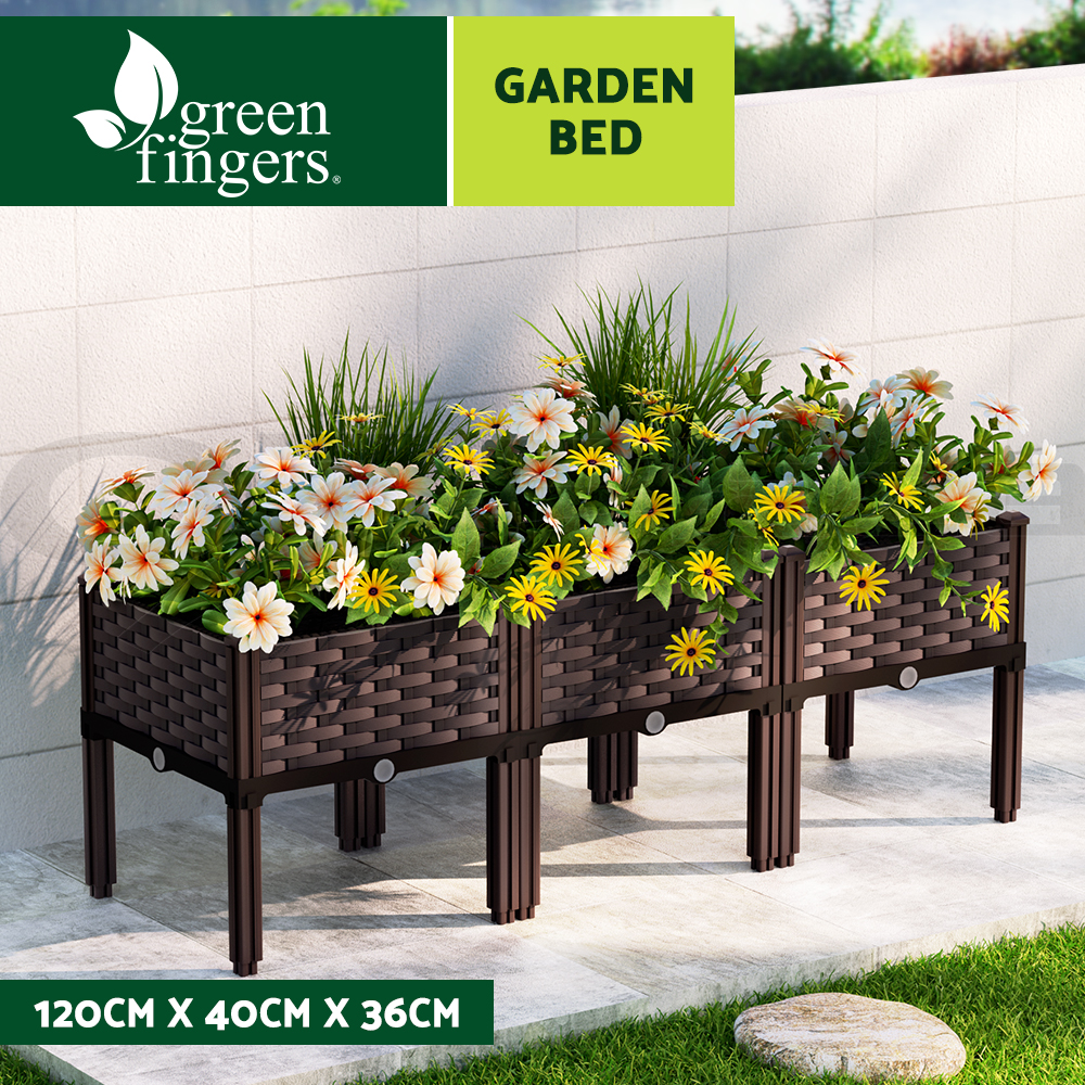 Green Fingers Garden Bed Kit Raised Wooden Planter Box Pot Vegetables Flowers - Picture 21 of 89
