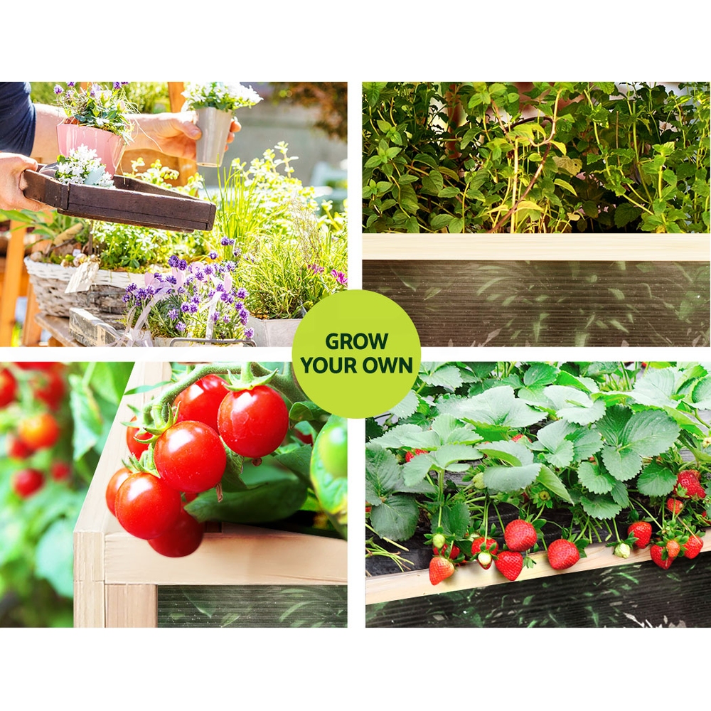 Green Fingers Garden Bed Kit Raised Wooden Planter Box Pot Vegetables Flowers - Picture 73 of 89