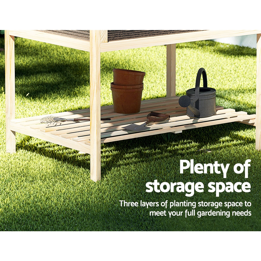 Green Fingers Garden Bed Kit Raised Wooden Planter Box Pot Vegetables Flowers - Picture 76 of 89