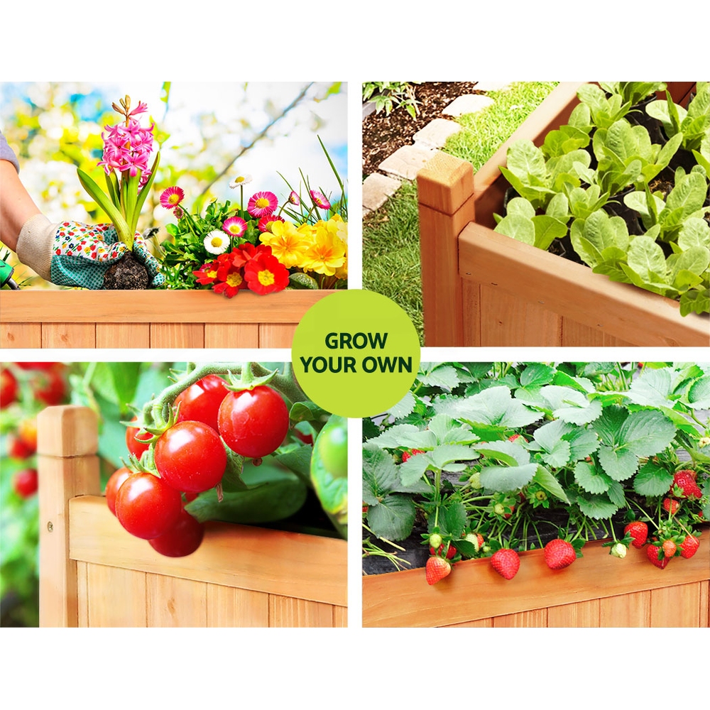 Green Fingers Garden Bed Kit Raised Wooden Planter Box Pot Vegetables Flowers - Picture 36 of 89