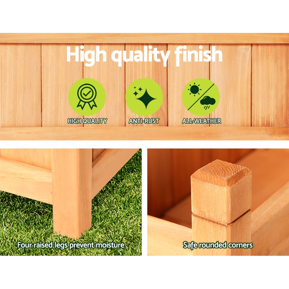 Green Fingers Garden Bed Kit Raised Wooden Planter Box Pot Vegetables Flowers - Picture 37 of 89