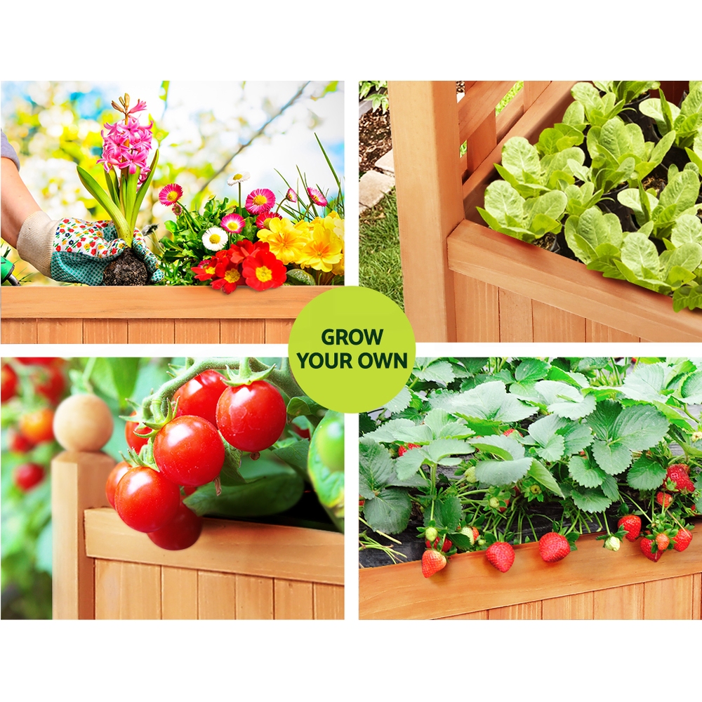 Green Fingers Garden Bed Kit Raised Wooden Planter Box Pot Vegetables Flowers - Picture 14 of 89