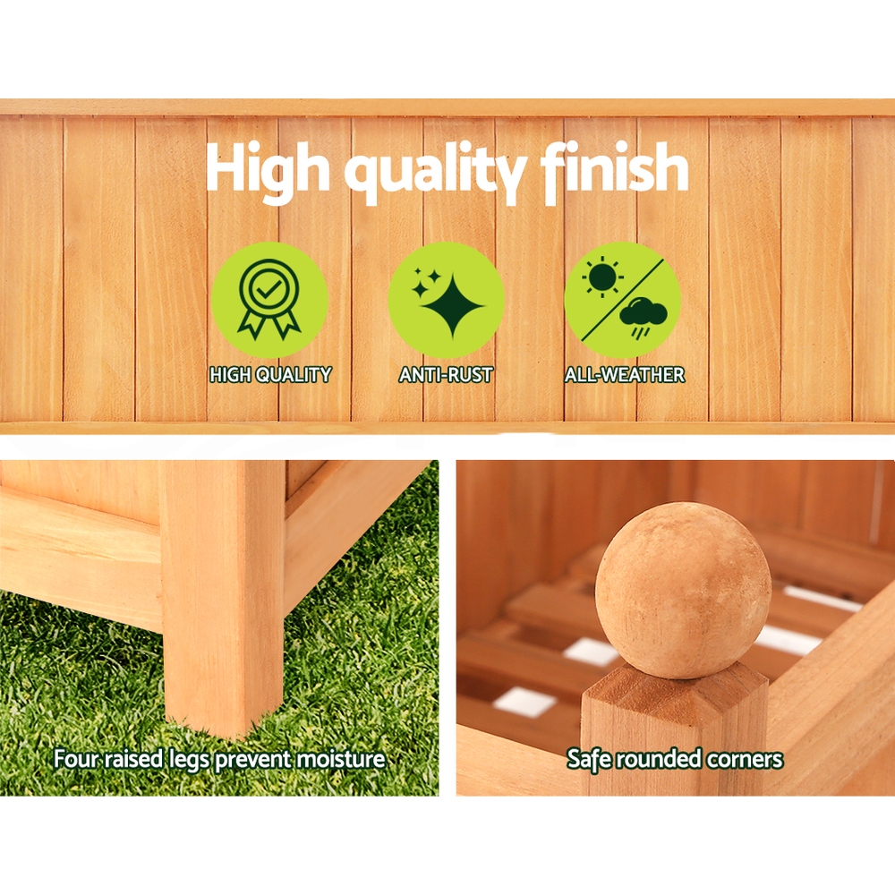 Green Fingers Garden Bed Kit Raised Wooden Planter Box Pot Vegetables Flowers - Picture 15 of 89