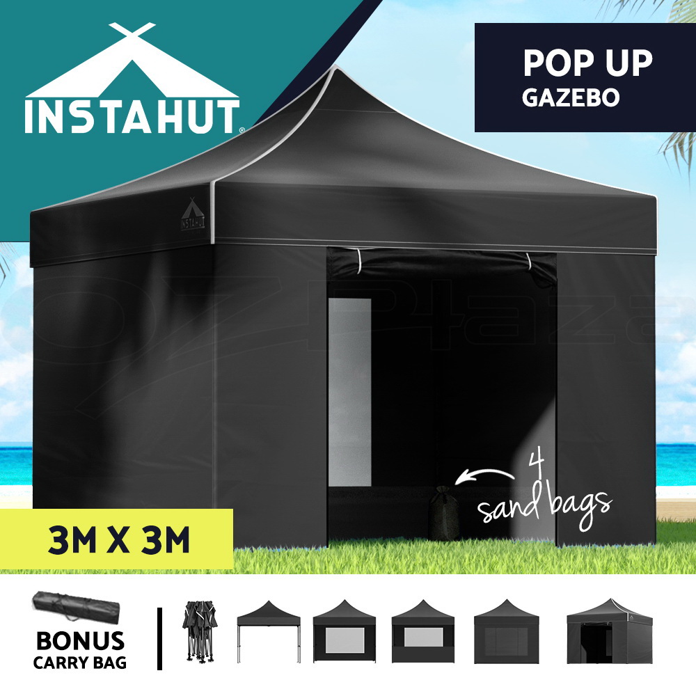 Instahut Gazebo Pop Up Marquee 3x3 Outdoor Wedding Tent Party Event Folding Set - Picture 64 of 102