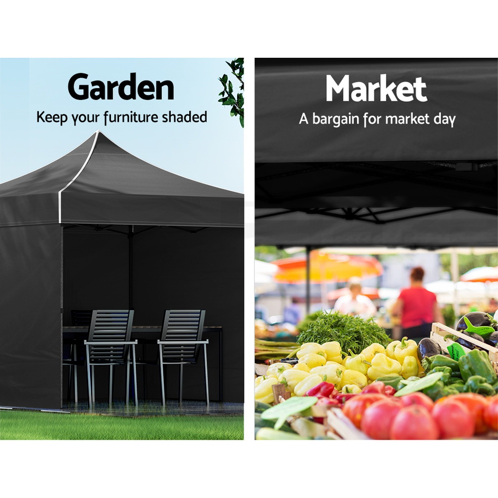 Instahut Gazebo Pop Up Marquee 3x3 Outdoor Wedding Tent Party Event Folding Set - Picture 66 of 102