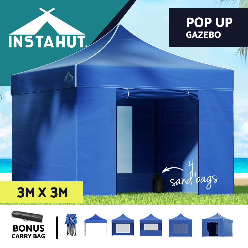 Instahut Gazebo Pop Up Marquee 3x3 Outdoor Wedding Tent Party Event Folding Set - Picture 75 of 102