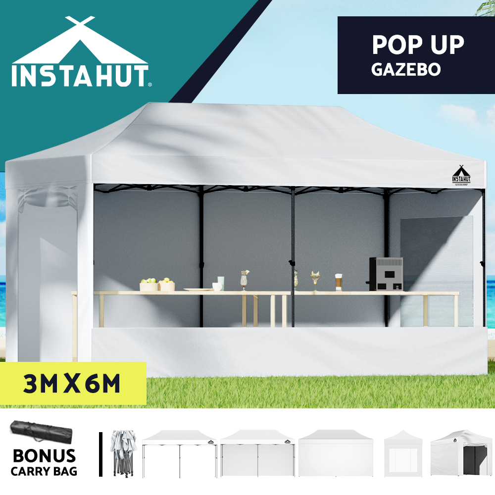 Instahut Gazebo Pop Up Marquee 3x6 Outdoor Wedding Folding Camping Tent Canopy - Picture 18 of 19