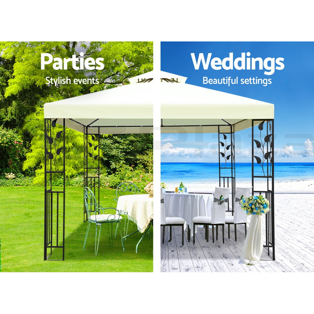 Instahut Gazebo 3x3 4x3 Marquee Outdoor Party Wedding Gazebos Tent Iron Art - Picture 28 of 44