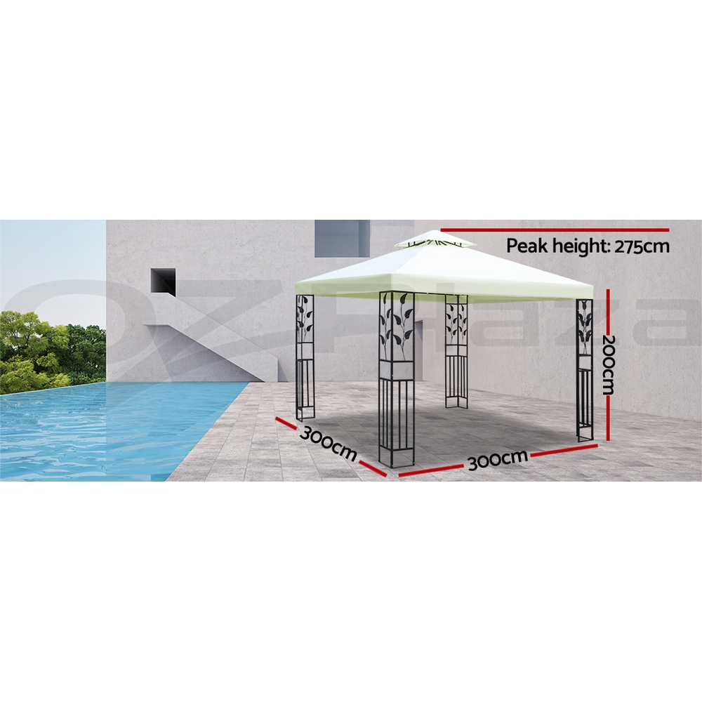 Instahut Gazebo 3x3 4x3 Marquee Outdoor Party Wedding Gazebos Tent Iron Art - Picture 34 of 44