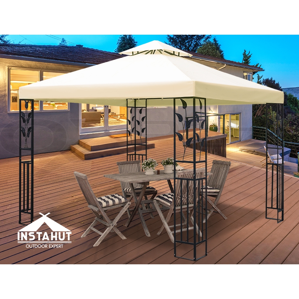Instahut Gazebo 3x3 4x3 Marquee Outdoor Party Wedding Gazebos Tent Iron Art - Picture 36 of 44