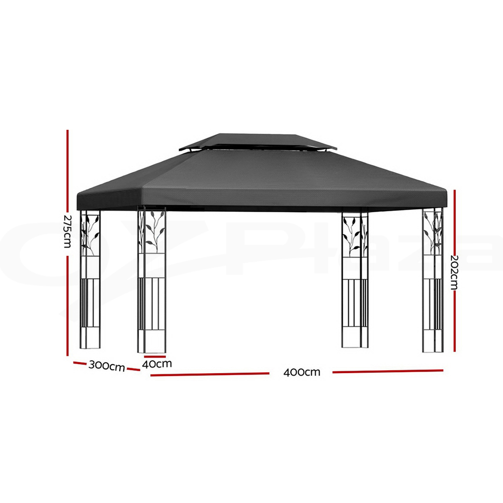 Instahut Gazebo 3x3 4x3 Marquee Outdoor Party Wedding Gazebos Tent Iron Art - Picture 20 of 44