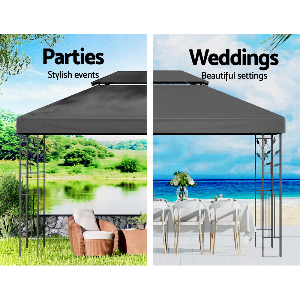 Instahut Gazebo 3x3 4x3 Marquee Outdoor Party Wedding Gazebos Tent Iron Art - Picture 22 of 44