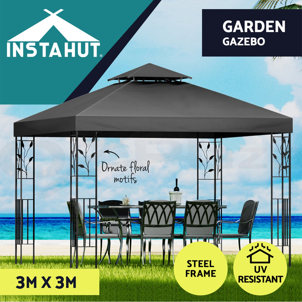 Instahut Gazebo 3x3 4x3 Marquee Outdoor Party Wedding Gazebos Tent Iron Art - Picture 10 of 44