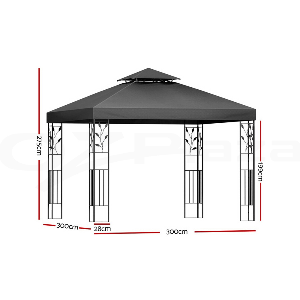 Instahut Gazebo 3x3 4x3 Marquee Outdoor Party Wedding Gazebos Tent Iron Art - Picture 12 of 44