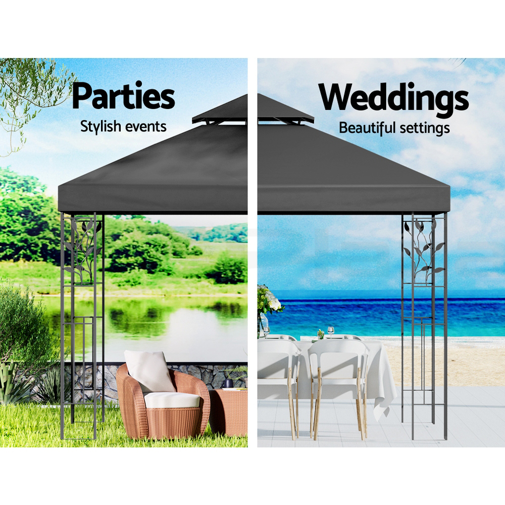 Instahut Gazebo 3x3 4x3 Marquee Outdoor Party Wedding Gazebos Tent Iron Art - Picture 14 of 44