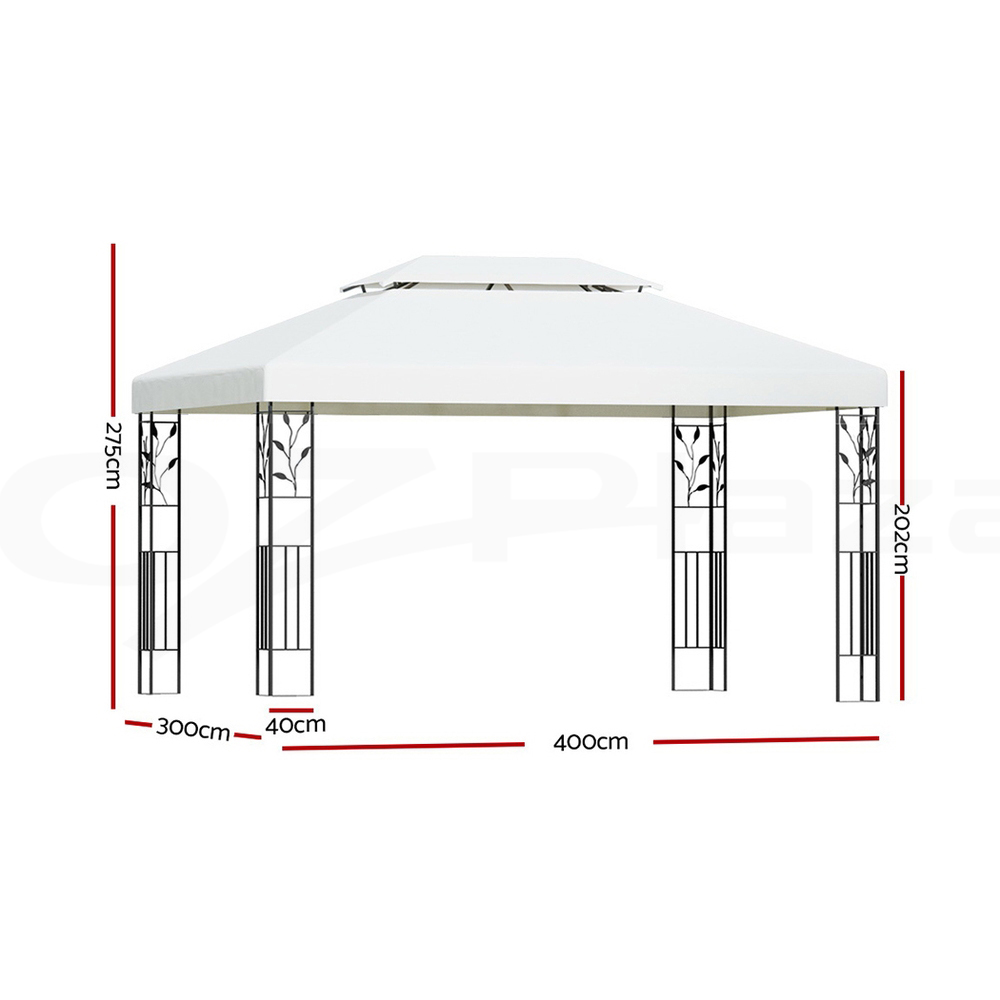 Instahut Gazebo 3x3 4x3 Marquee Outdoor Party Wedding Gazebos Tent Iron Art - Picture 39 of 44