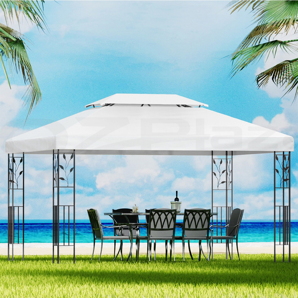 Instahut Gazebo 3x3 4x3 Marquee Outdoor Party Wedding Gazebos Tent Iron Art - Picture 44 of 44