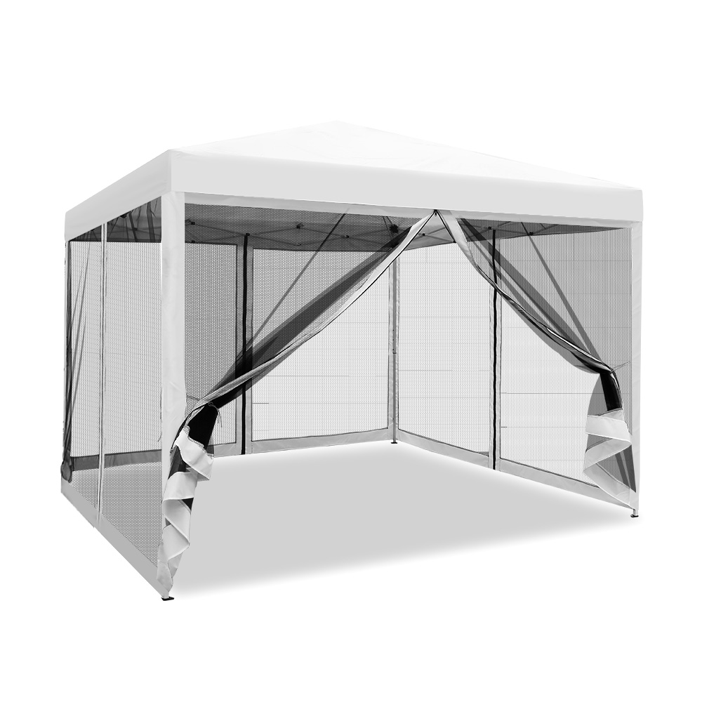 Instahut Gazebo 3x3 Pop Marquee Up Outdoor Gazebos Wedding Tent Mesh