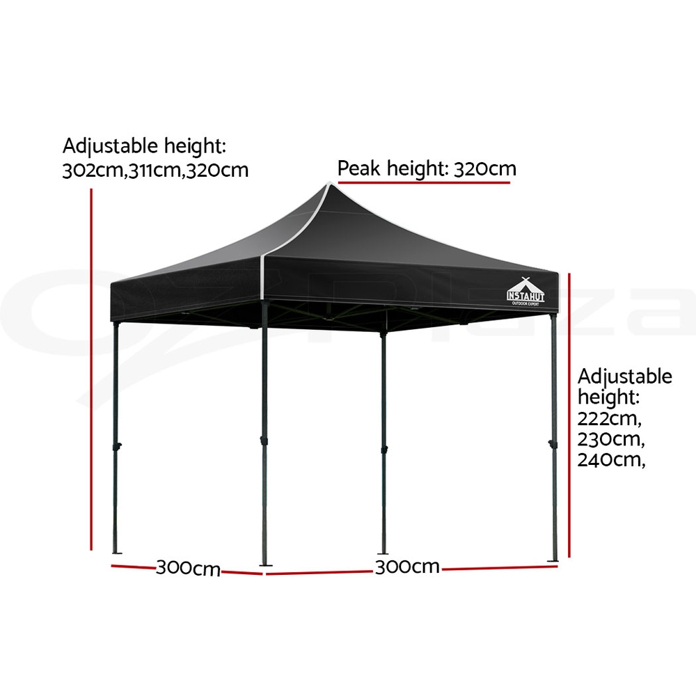 Instahut Gazebo Pop Up Marquee 3x3 Outdoor Wedding Tent Party Event Folding Set - Picture 29 of 102