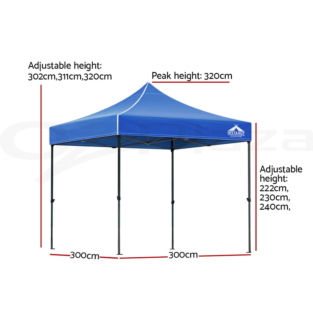 Instahut Gazebo Pop Up Marquee 3x3 Outdoor Wedding Tent Party Event Folding Set - Picture 40 of 102