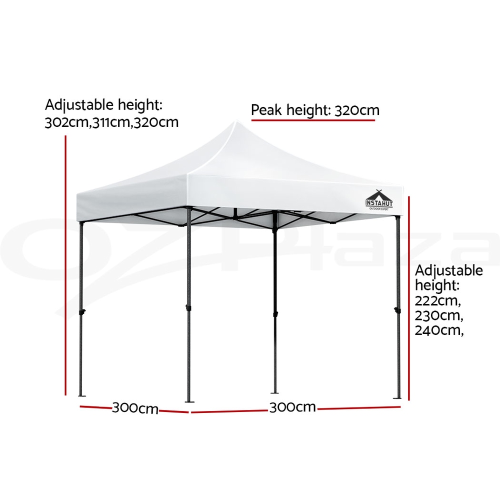 Instahut Gazebo Pop Up Marquee 3x3 Outdoor Wedding Tent Party Event Folding Set - Picture 62 of 102