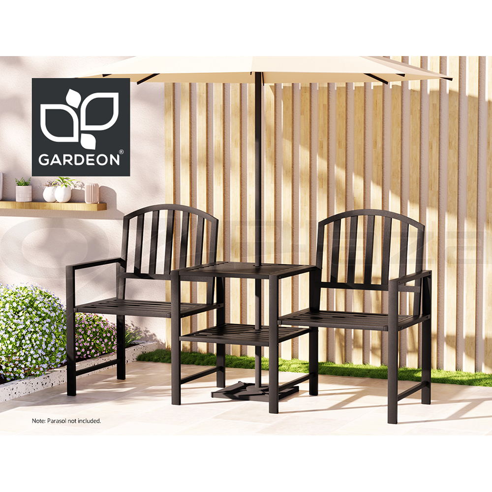 Gardeon Outdoor Garden Bench Seat Loveseat Chair Steel Patio Furniture Park - Picture 35 of 47