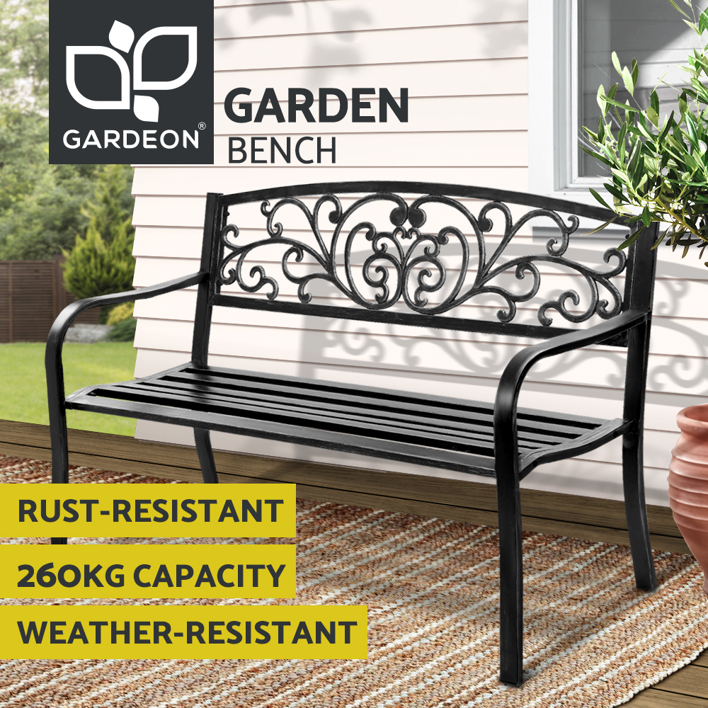 Gardeon Outdoor Garden Bench Seat Loveseat Chair Steel Patio Furniture Park - Picture 10 of 47