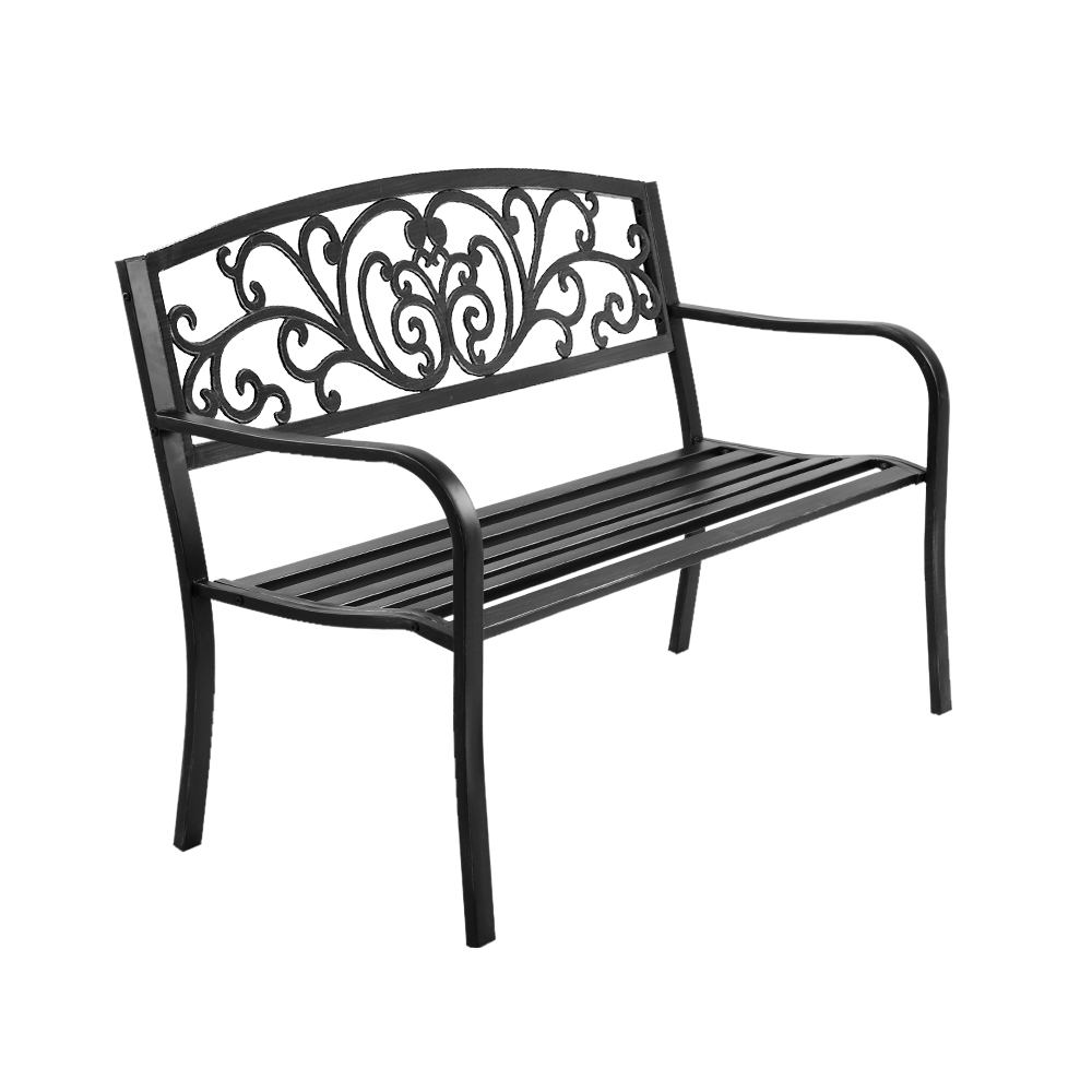 Gardeon Outdoor Garden Bench Seat Loveseat Chair Steel Patio Furniture Park - Picture 15 of 47