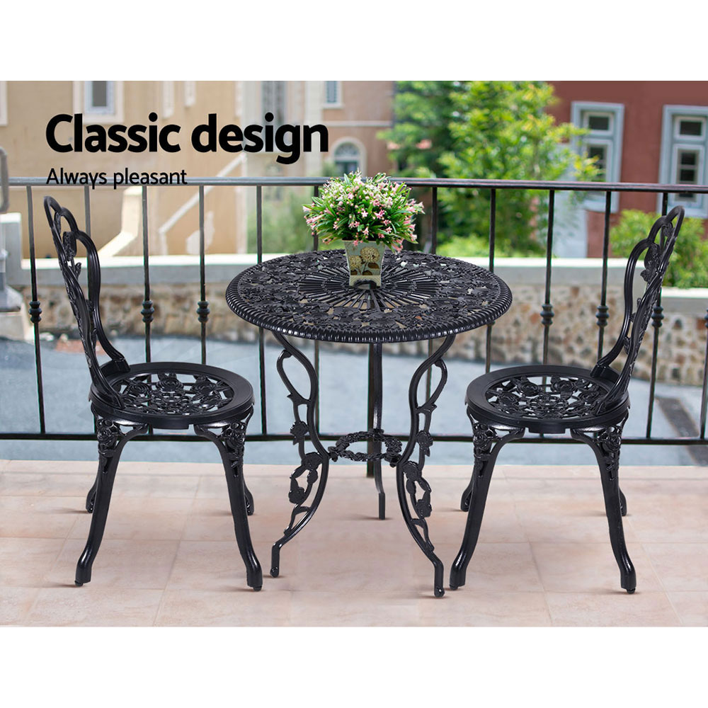Gardeon Outdoor Setting Dining Chairs Bistro Set Patio Garden Furniture 3 Piece - Picture 16 of 63